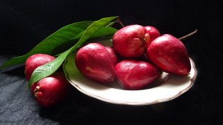 Red apples white plate green - red apple free wallpaper