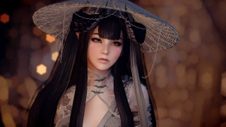 Woman black hair hat lace - high detail 8 k free wallpaper for desktop