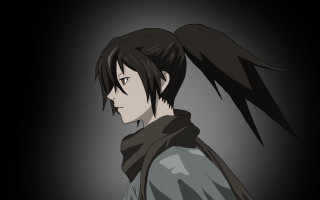Black haired man ponytail profile - digital art free wallpaper