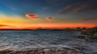 Sunset lighthouse water magic realism - david paton free wallpaper for desktop