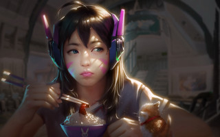 Girl headphones food anime stanley - a bowl of food free wallpaper for desktop