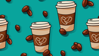 Coffee cups coffee beans blue - coffee bean free wallpaper for desktop