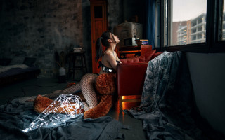 Woman teddy bear cyberpunk lamia - a teddy bear free wallpaper