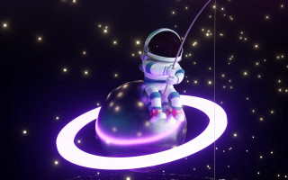 Spaceman rocket fishing astronaut night - a fishing rod free wallpaper