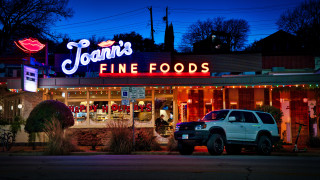 White truck night neon finefoods - a white truck free wallpaper