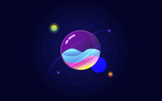 Colorful space moon constellation earth - surreal design free wallpaper for desktop