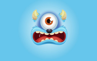 Cartoon monster big eyes big - a big grin free wallpaper for desktop