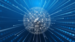 Blue lines dots sphere light - line and dots free wallpaper for desktop