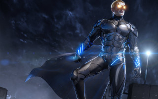 Futuristic cyborg man glowing light - cyborg free wallpaper