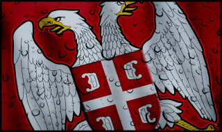 Coat of arms two eagles - art noveau free wallpaper