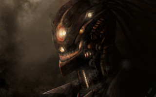 Alien glowing eyes biomechanical afrofuturism - a strange look free wallpaper
