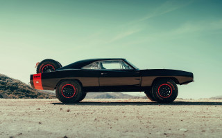 Black car red rims desert - a desert road free wallpaper