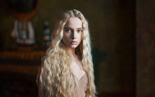 Blonde woman mirror gothic art - pre free wallpaper