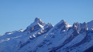 Mountain range snowy peak plane - the top free wallpaper