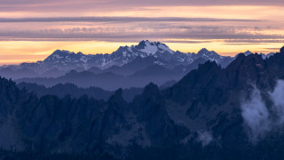 Mountain range sunset clouds forest 5 - free mountains wallpaper for desktop