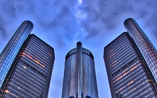Cityscape tall buildings cloudy day 2 - a couple free wallpaper