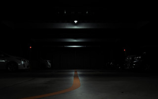 Dark parking garage night cinematic - a light free wallpaper for desktop