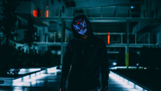Man hoodie neon mask rain - a man in a hoodie free wallpaper