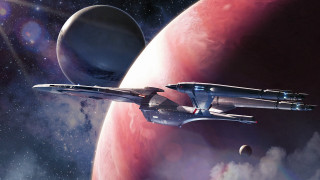 Spacecraft red planet star matte - free space wallpaper for desktop