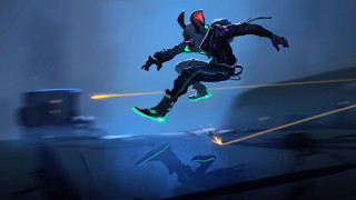 Futuristic snowboarder neon lights helmet - a snowboard free wallpaper for desktop