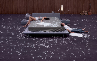 Confetti bed digital art people - a bed in a room free wallpaper