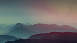 Mountain range hazy sky trees - a hazy sky in the background free wallpaper