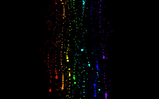 Rainbow rain droplets planet night - kinetic pointillism free wallpaper for desktop