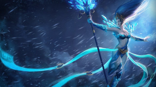 Woman blue staff fantasy concept - epsylon point free wallpaper
