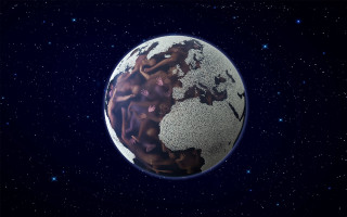 Earth planet stars night sky - feminist art free wallpaper