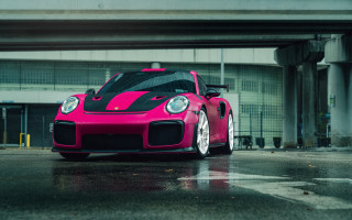 Pink sports car rainy day - rainy free wallpaper