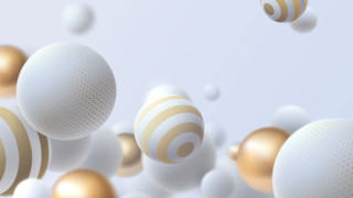 White gold balls floating bokeh - ball free wallpaper for desktop