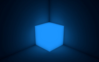 Blue light dark room ambient - a black floor free wallpaper