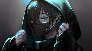 Woman mask cyberpunk anime aqua - a mask free wallpaper