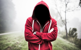 Red hoodie male portrait field - shadow free wallpaper for desktop