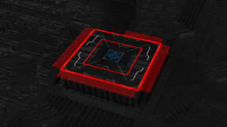 Red black blue square city - square free wallpaper