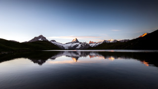 Mountain reflection lake sunset clouds 4 - lake free wallpaper
