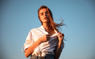 Woman white shirt tie blue - a white shirt and tie free wallpaper