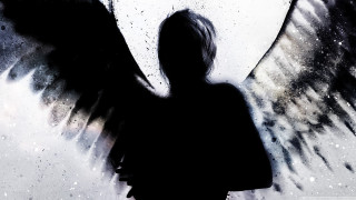 Woman angel wings window rain - an angel free wallpaper