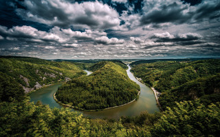 River forest clouds horizon nature - the middle of the forest free wallpaper