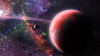 Red planet stars galaxy astronaut - a red planet free wallpaper