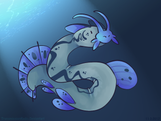 Fish drawing fish tail back - bioluminescence free wallpaper