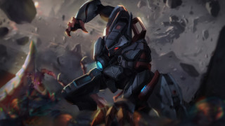 Robot hugearm hugebody rockformation glowingeyeball - a huge body free wallpaper for desktop