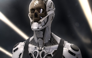 Robot skull helmet afrofuturism ambient - a robot free wallpaper