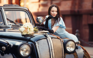 Woman dress car flower man - a bouquet of flowers free wallpaper for desktop