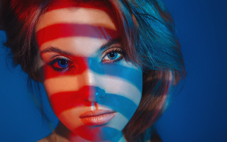 Painted face flag on face - painted free wallpaper