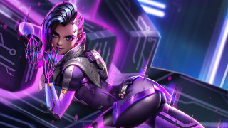 Futuristic woman neon sword cyberpunk 2 - a futuristic setting free wallpaper for desktop