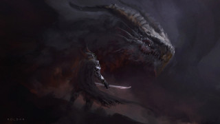 Dragon man sword cave demon - a dark cave free wallpaper