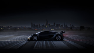 Black sports car city skyline 2 - andreas gursky free wallpaper for desktop