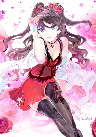 Girl red dress stars head - vanita free wallpaper for mobile