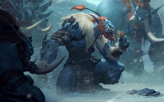 Demonic men snowy forest horns - a snowy forest free wallpaper for desktop